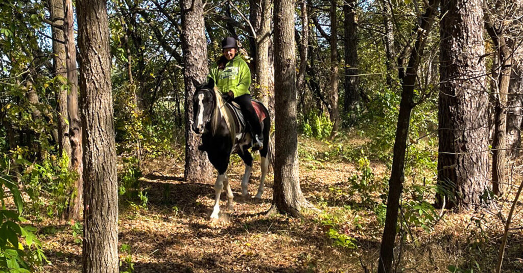 trail riding on a smooth naturally gaited horse